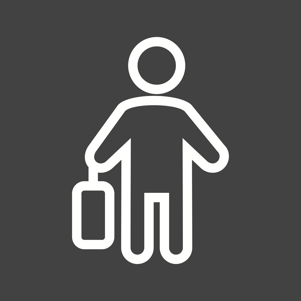 1024x1024 Walking With Briefcase Line Inverted Icon