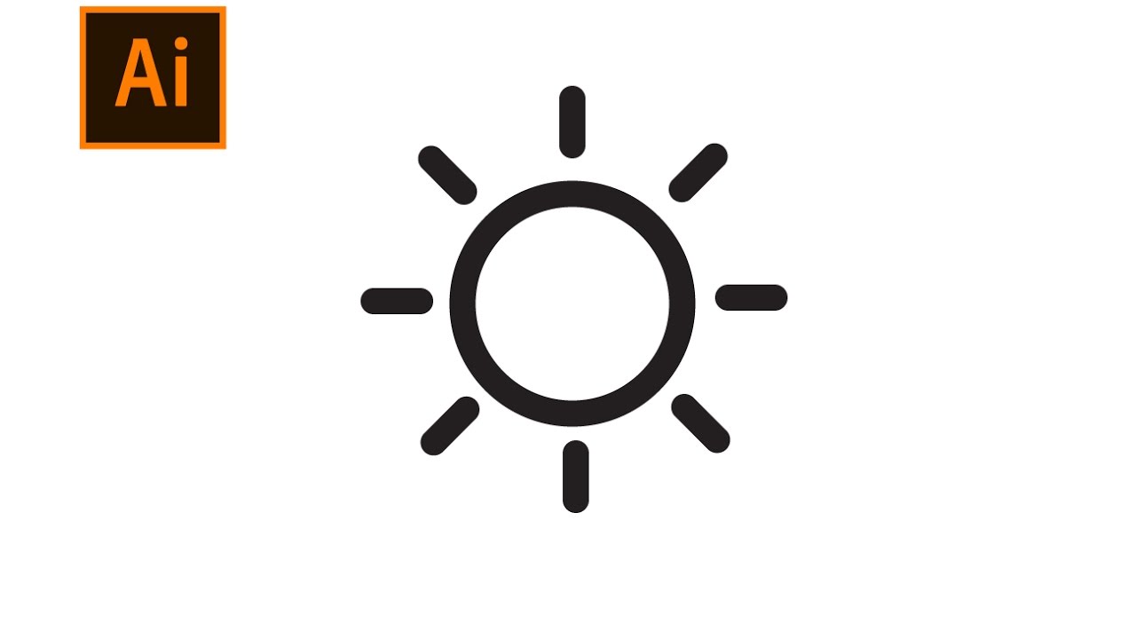 1280x720 Draw Brightness Icon In Adobe Illustrator Cc