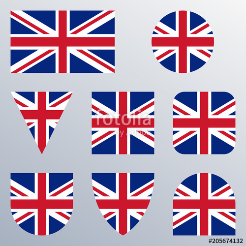 500x500 Uk Flag Icon Set British Flag In Different Shapes Great Britain