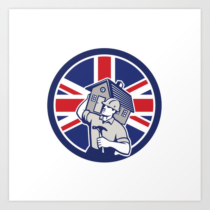 700x700 British Building Contractor Uk Flag Icon Art Print
