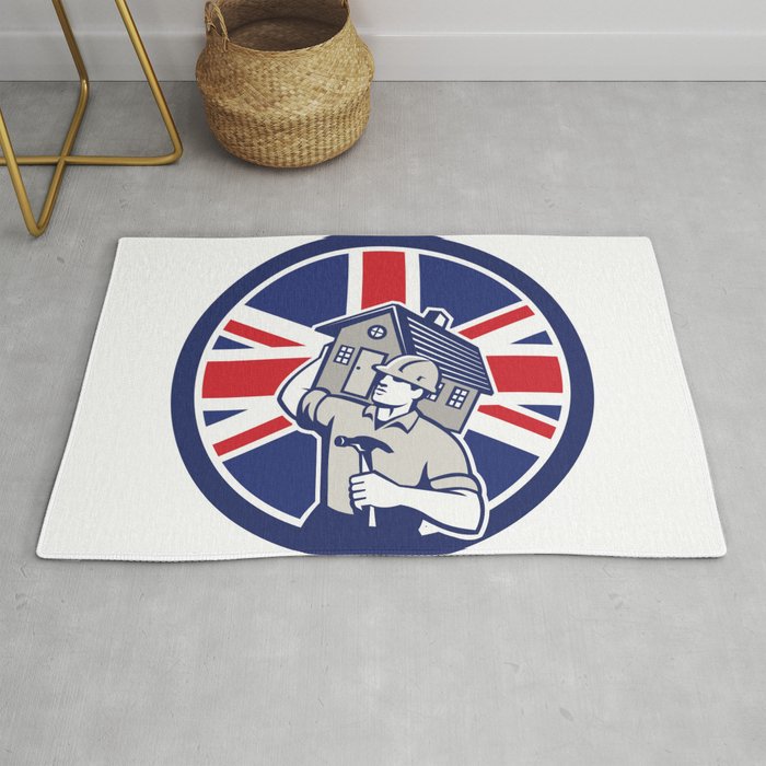 700x700 British Building Contractor Uk Flag Icon Rug