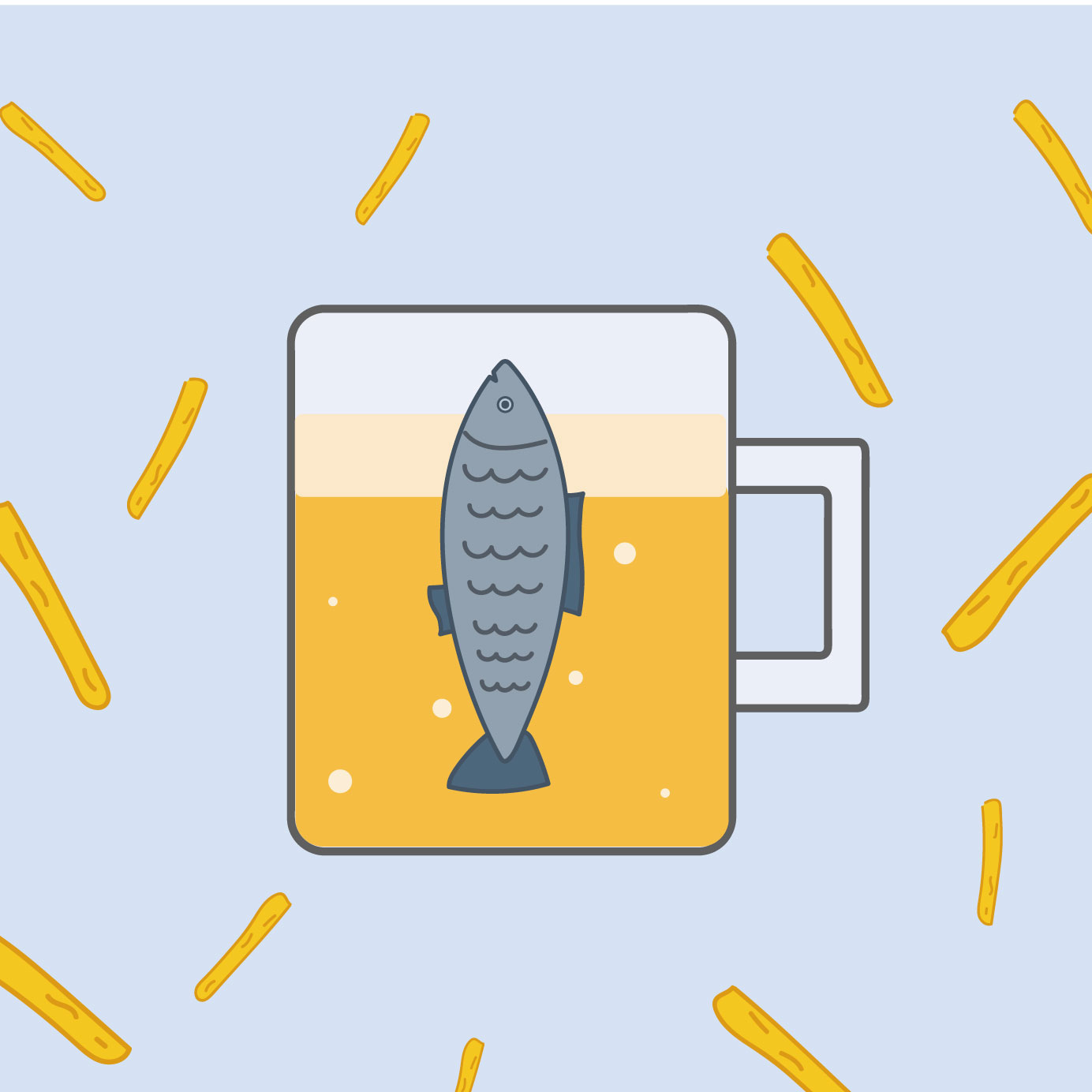 1384x1384 Raising A Glass To Fish And Chips, A Beer Battered British Icon