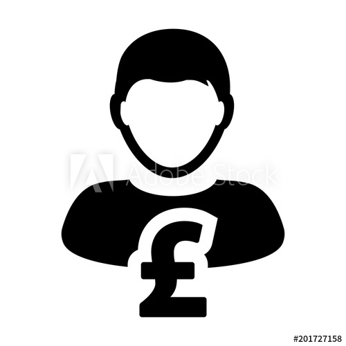 500x500 British Pound Symbol Sign Icon Vector Currency With Person Male