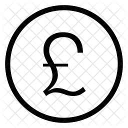 256x256 British Pound Icon Of Line Style