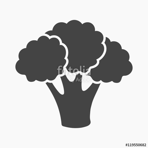 500x500 Broccoli Icon Cartoon Singe Vegetables Icon From The Eco Food Set
