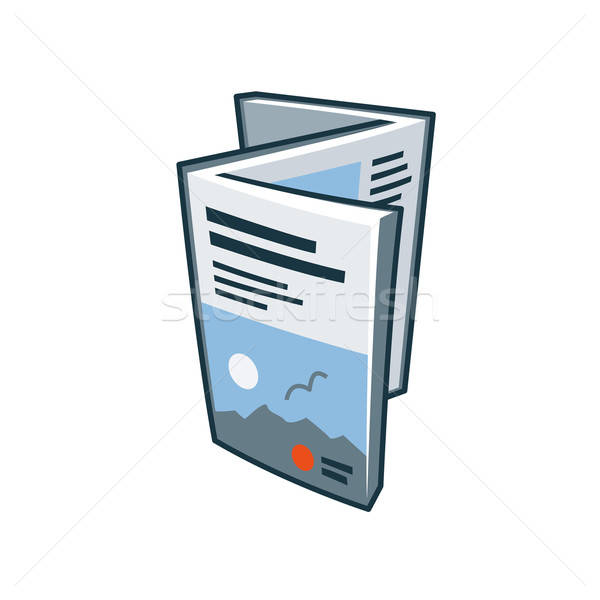 600x600 Brochure Or Flyer Icon In Cartoon Style Vector Illustration