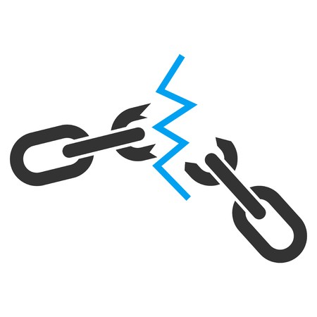 450x450 Broken Chain Vector Icon Flat Bicolor Blue And Gray Symbol