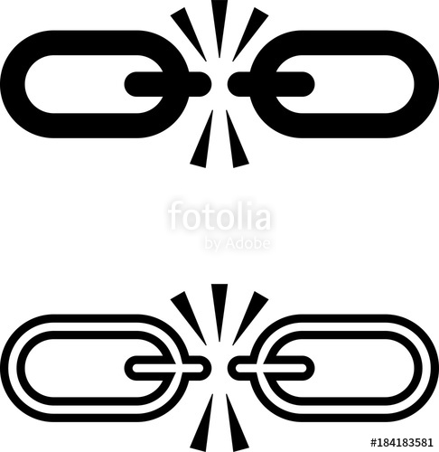 486x500 Broken Link Icon, Broken Chain Link Design Stock Image