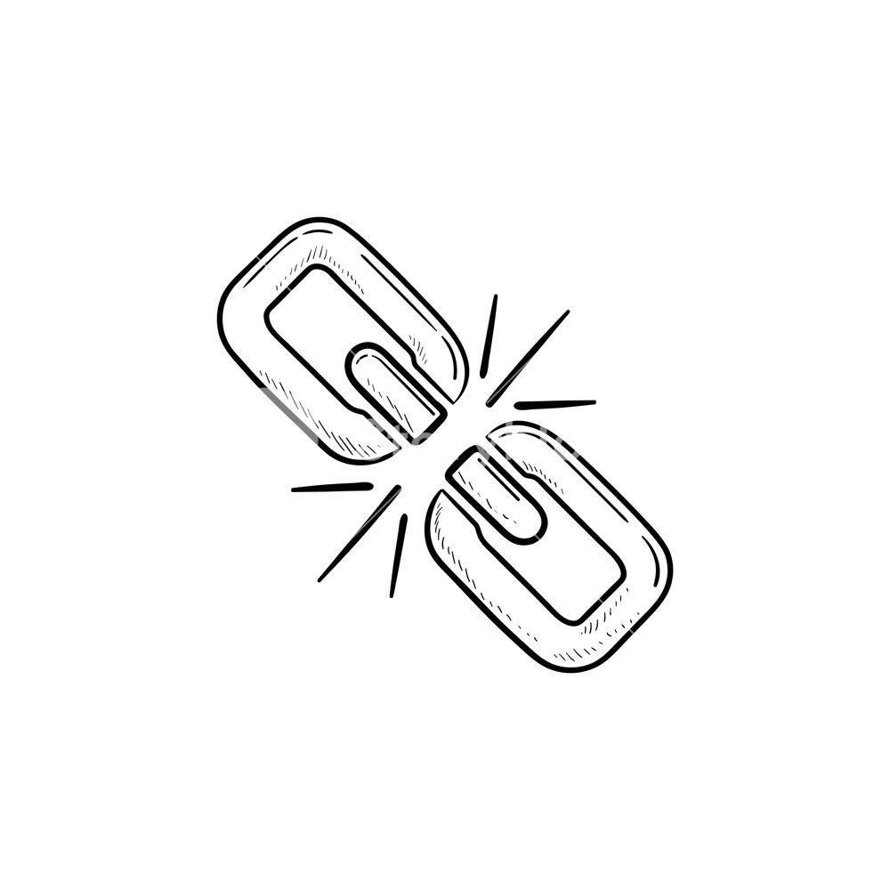 1000x1000 Broken Chain Link Hand Drawn Outline Doodle Icon Royalty Free