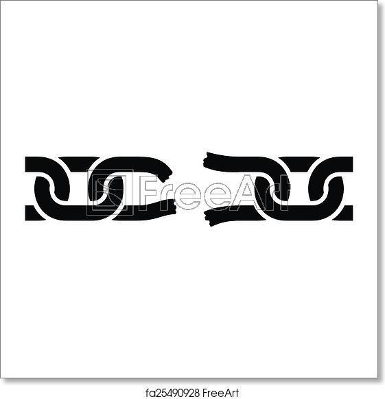 561x581 Free Art Print Of Broken Chain Broken Chan On White