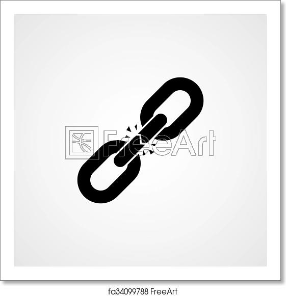 561x581 Free Art Print Of Broken Chain Icon Broken Chain Icon Vector