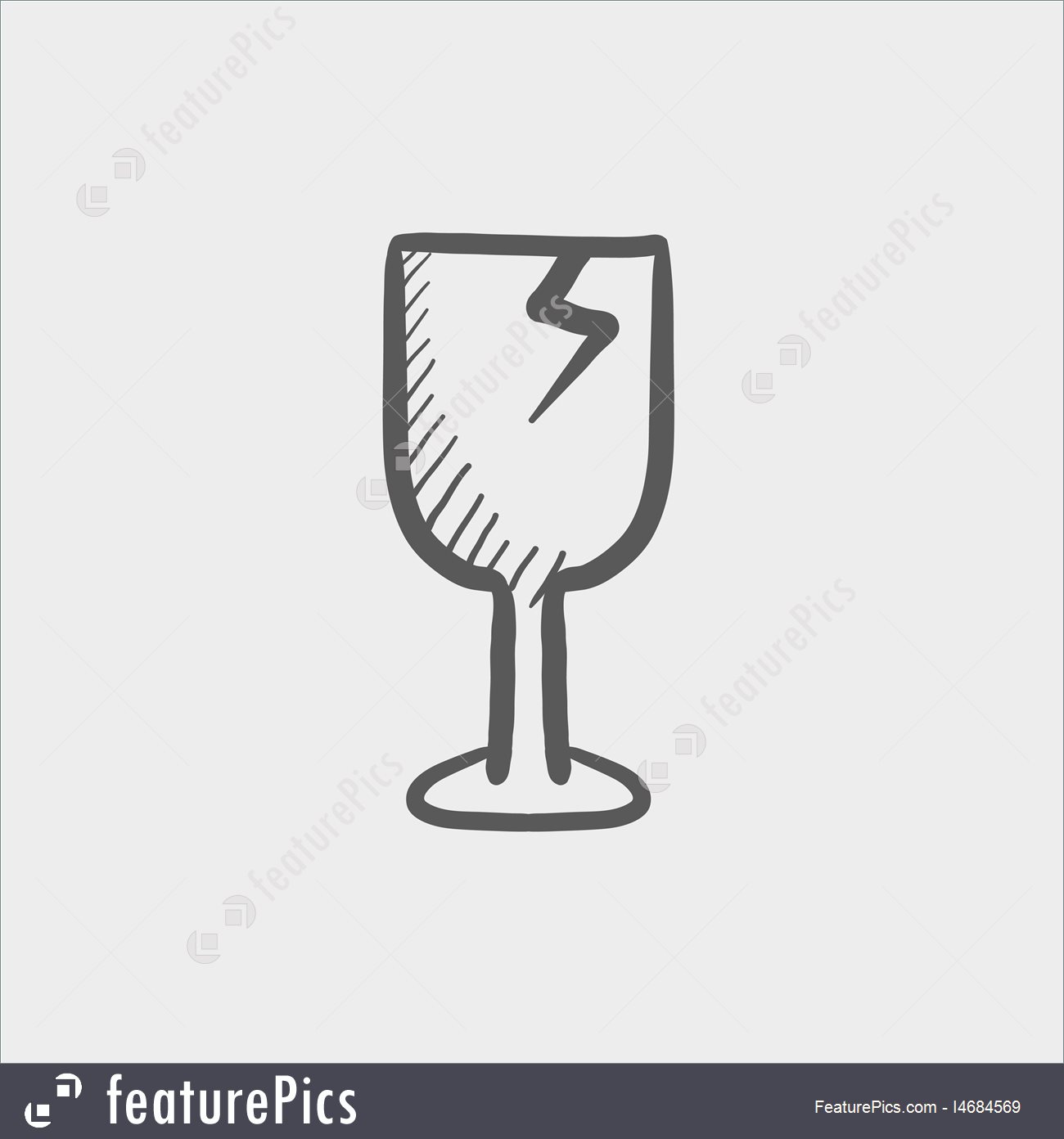 1300x1392 Broken Glass Icon Stock Illustration