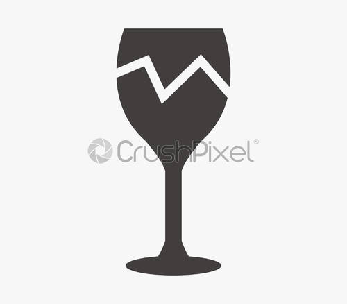 500x438 Broken Glass Wine Icon, Stock Vector Crushpixel