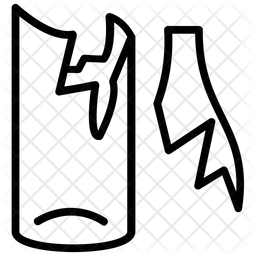 256x256 Broken Glass Icon Of Line Style