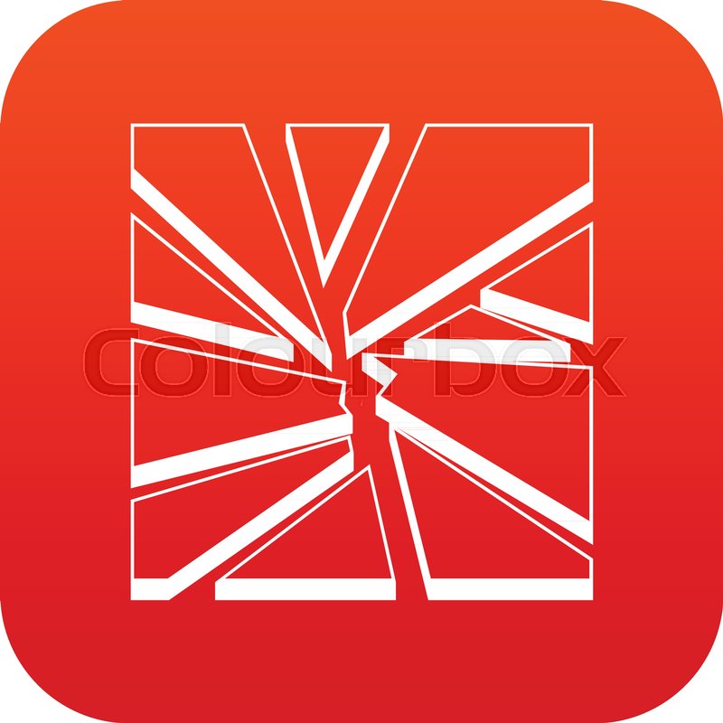 800x800 Broken Glass Icon Digital Red For Any Stock Vector Colourbox