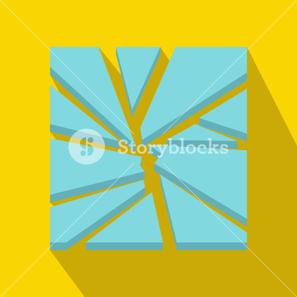 1000x1000 Broken Glass Icon In Flat Style With Long Shadow Royalty Free