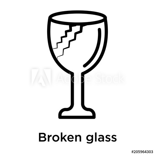 500x500 Broken Glass Icon Vector Sign And Symbol Isolated On White