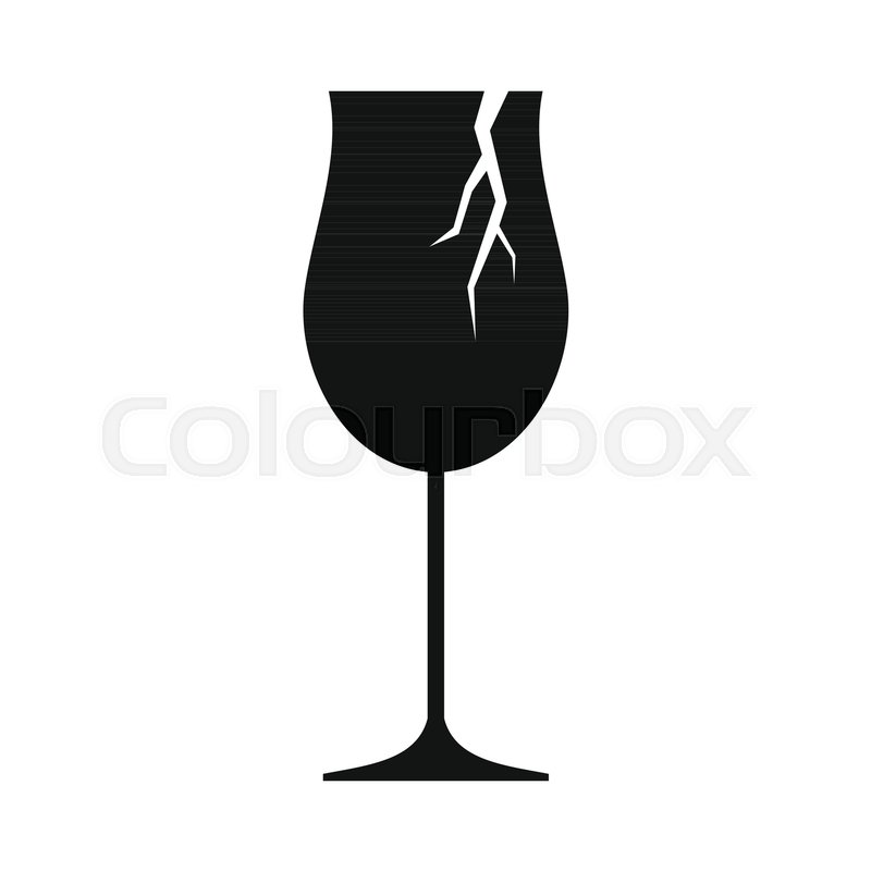 800x800 Broken Wine Glass Icon Silhouette Stock Vector Colourbox