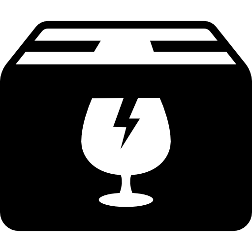 512x512 Delivery Package Box With Fragile Content Symbol Of Broken Glass