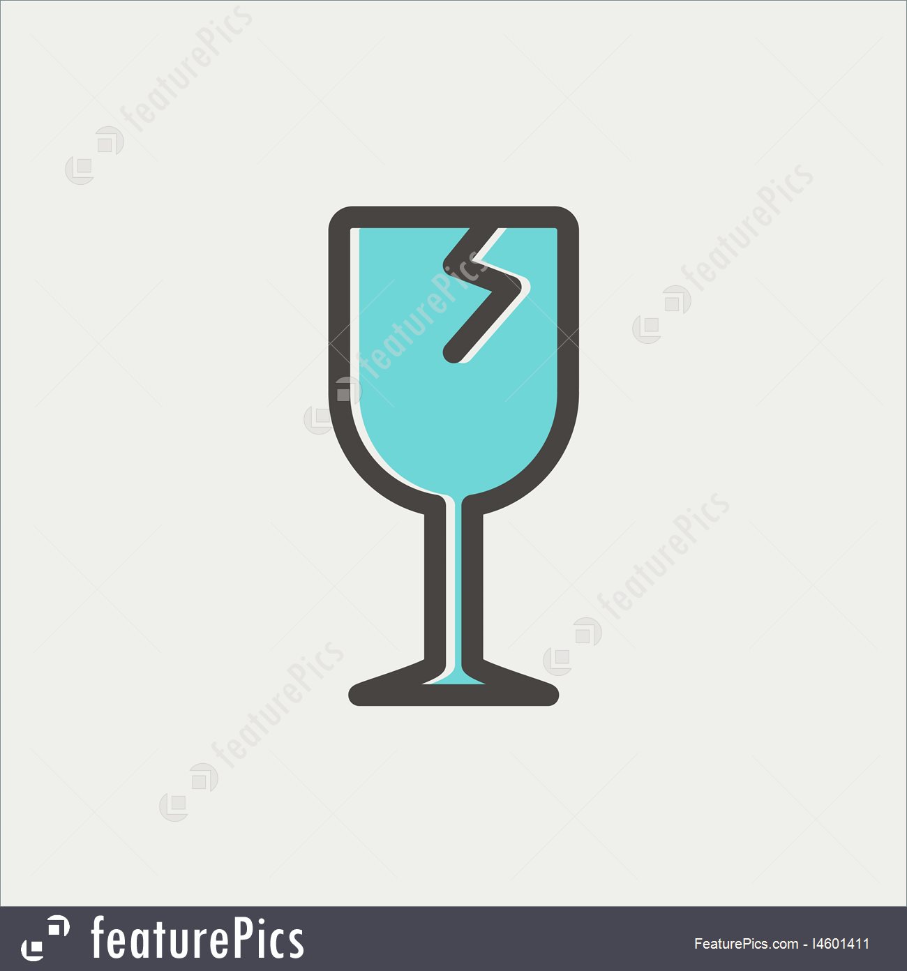 1300x1392 Illustration Of Broken Glass Wine Thin Line Icon