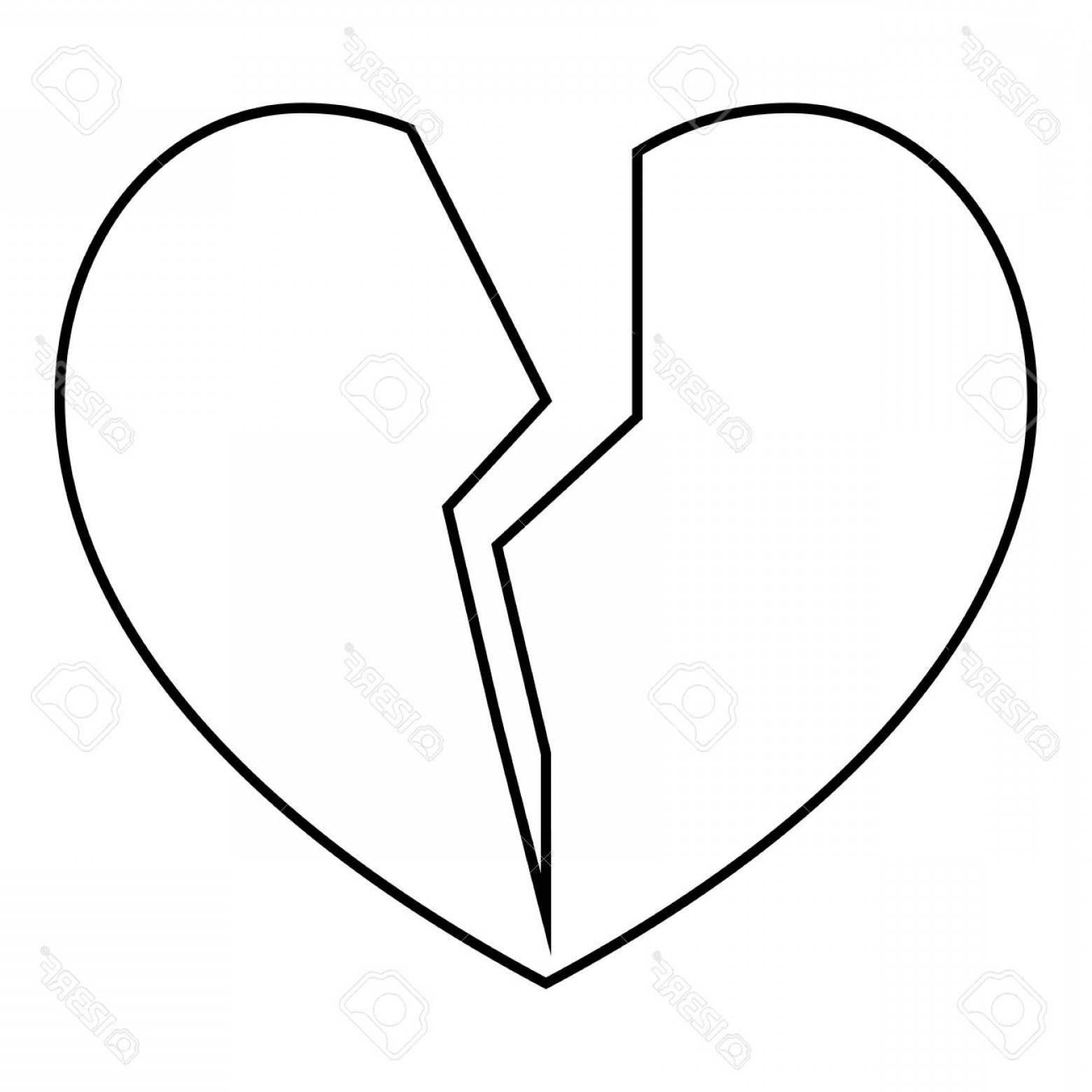 1560x1560 Photostock Vector Broken Heart Icon Outline Illustration Of Broken