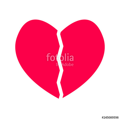500x500 Broken Icon On White Background Flat Style Broken Heart Icon