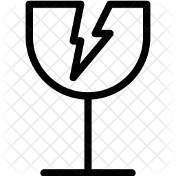 256x256 Broken Glass Icon Of Line Style