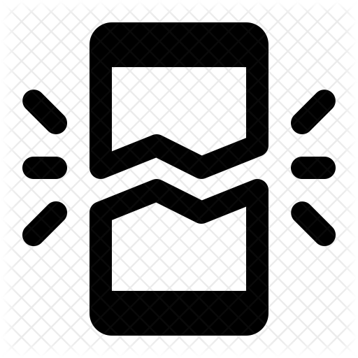 512x512 Broken Phone Icon Of Glyph Style