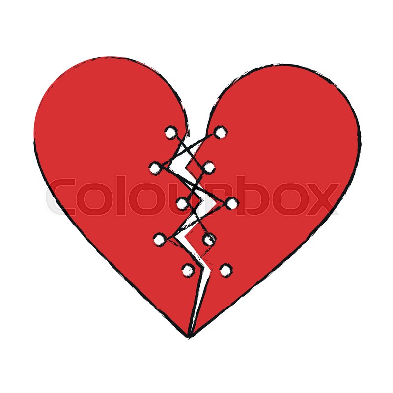 800x800 Heart Broken Symbol Icon Vector Stock Vector Colourbox