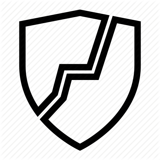 512x512 Broken, Defence, Guard, Protect, Reliable, Safety, Shield Icon