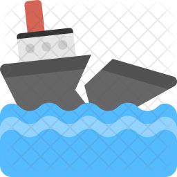 256x256 Broken Ship Icon Of Flat Style