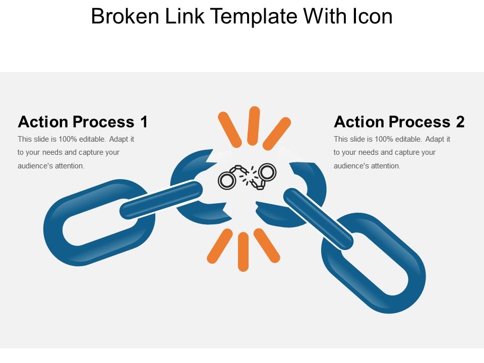 960x720 Broken Link Template With Icon Powerpoint Presentation Sample