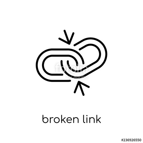 500x500 Broken Link Icon Trendy Modern Flat Linear Vector Broken Link