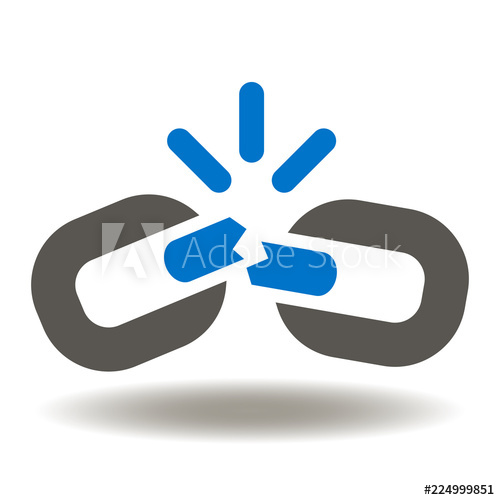 500x500 Broken Chain Link Icon Vector Link Wreck Web Illustration