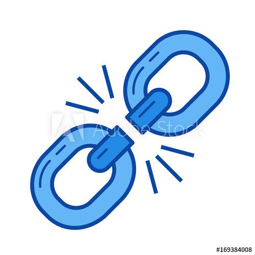 500x500 Broken Link Vector Line Icon Isolated On White Background Broken