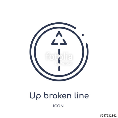 500x500 Up Broken Icon From User Interface Outline Collection Thin Line