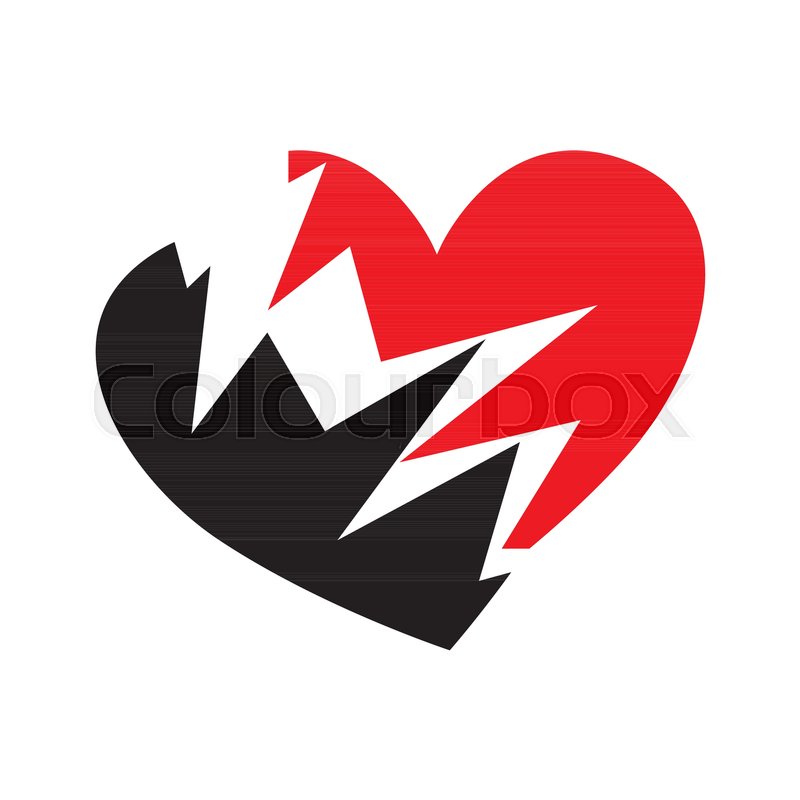 800x800 Broken Heart Icon Isolated On White Stock Vector Colourbox