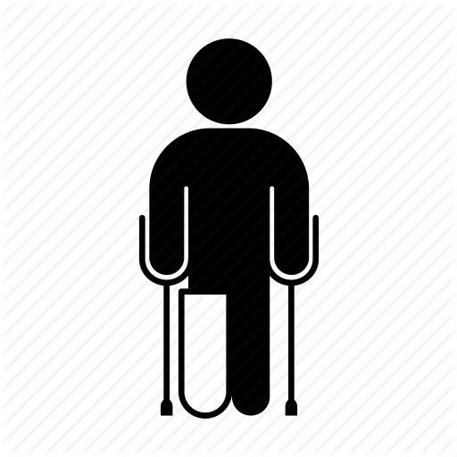 Broken Leg, Cast, Crutch, Medicine, Orthopedics, Person Icon 512x512 Broken Leg, Cast, Crutch, Medicine, Orthopedics, Person Icon