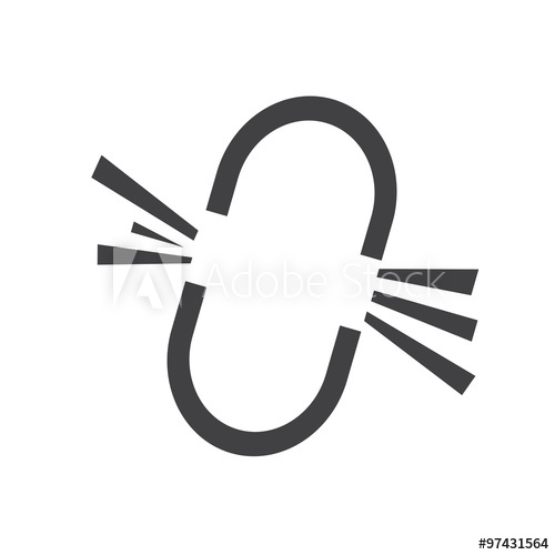 500x500 Broken Link Icon Design Illustration