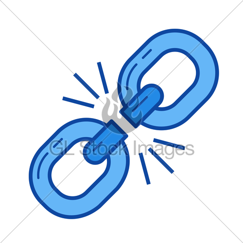 500x500 Broken Link Line Icon Gl Stock Images