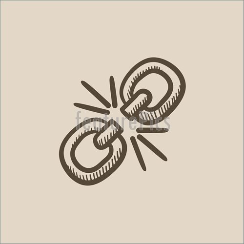 500x500 Broken Link Sketch Icon Stock Illustration