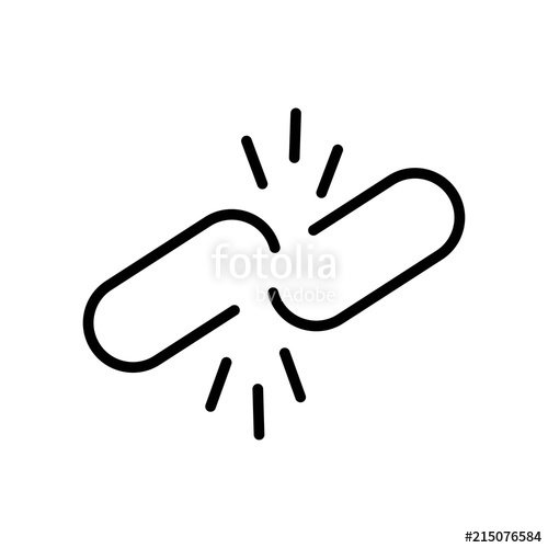 500x500 Broken Link Icon Vector Icon Simple Element Illustration Broken