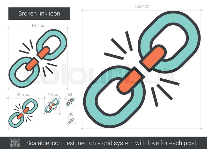 800x576 Broken Link Vector Line Icon Isolated Stock Vector Colourbox