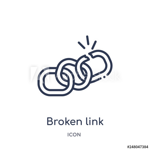 500x500 Broken Link Icon From Programming Outline Collection Thin Line