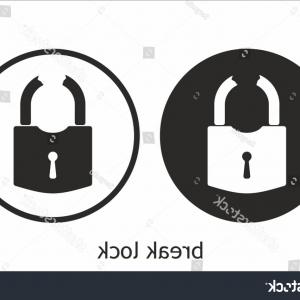 300x300 Broken Or Cracked Lock Icon Vector Illustration Isolated On White