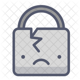 256x256 Broken Lock Icon Of Colored Outline Style