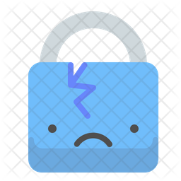 256x256 Broken Lock Icon Of Flat Style