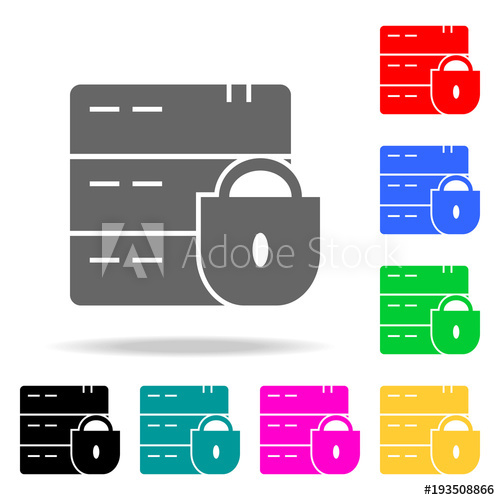 500x500 Cracked Broken Lock Icon Elements In Multi Colored Icons