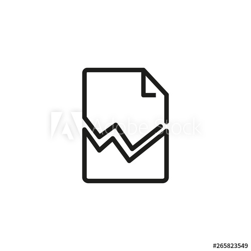 500x500 Broken Line Icon, Torn Paper, Page, Damage Corrupted Data