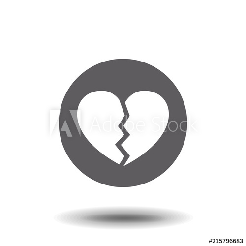 500x500 Broken Heart Icon In Trendy Flat Style Isolated On Background
